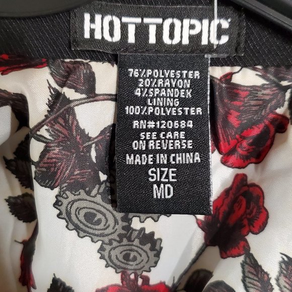 Hot Topic Medium Black Snap-Front Split-Back Long Steampunk Vest - Picture 7 of 8